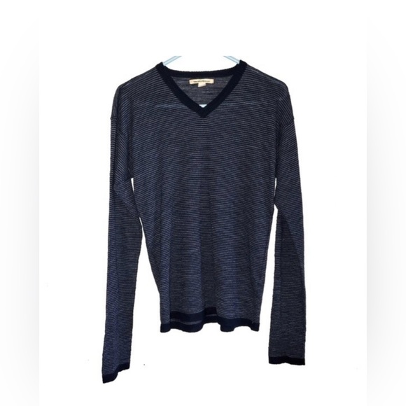 John Varvatos Other - 🔥 John Varvatos USA Wool Blend Stripe V Neck Sweater Blue Size Mens Medium 🔥